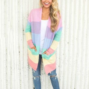 Rainbow Knit Cardigan-one size